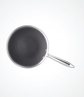 Honeycomb triply stainless steel concave rotti tawa