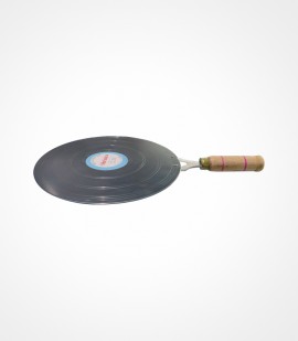 Iron dosa tawa concave - wooden handle - 11 inch