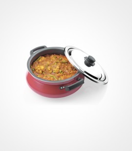 Non stick handi with stainless steel lid - mini