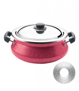 Induction bottom non-stick handi with stainless steel lid