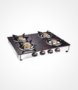 Trendy black lpg stove sparkling 4 burner