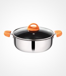 Stainless steel multipurpose non stick pan with glass lid
