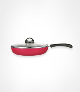 Non stick superb fry pan with glass lid ib 24cm
