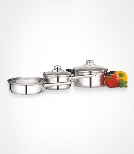 Steel sauce pan set 0061501 (3 pcs)