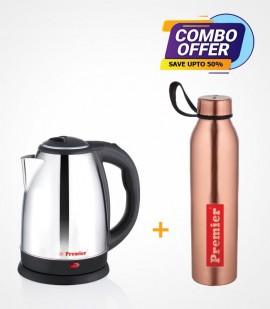 Electric kettle sizzle + supreme copper water bottle combo