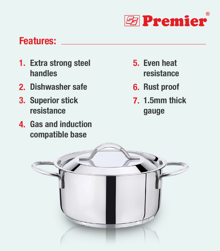 SS Premier 3-ply Clad Stainless Steel Stew Pot Tpc-20