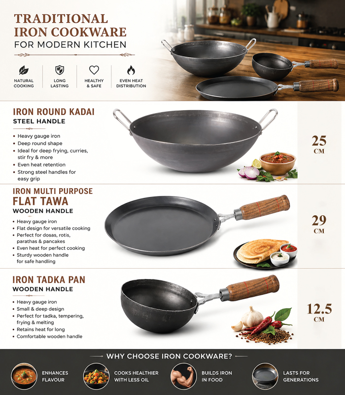 Shrinica Ironcookware Combo 3pcs Set