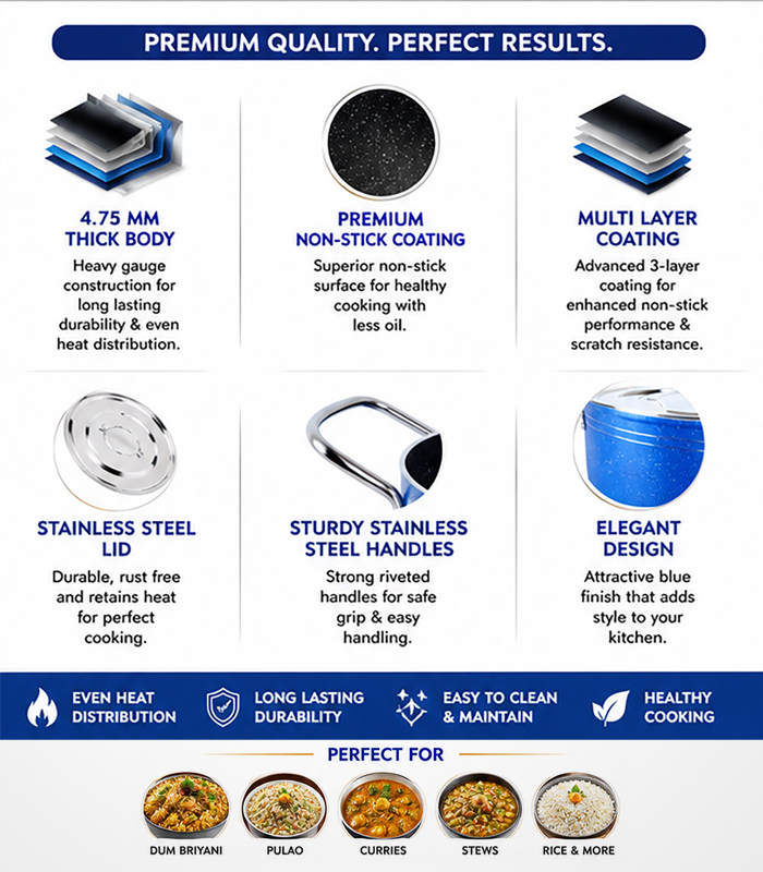 Nethraa Non-stick /dum Briyani Pot 13ltr