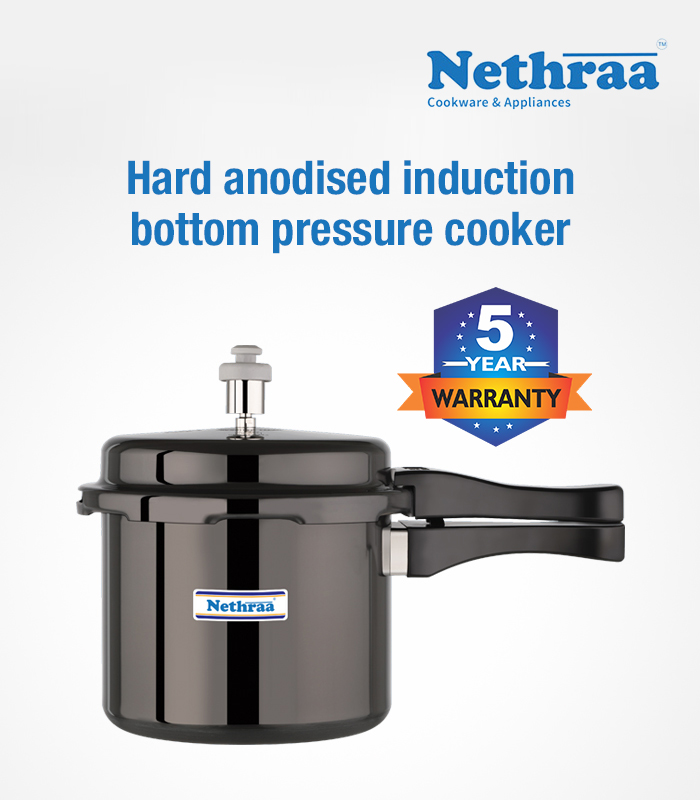 Nethraa Hard Anodized Induction Bottom Pressure Cooker