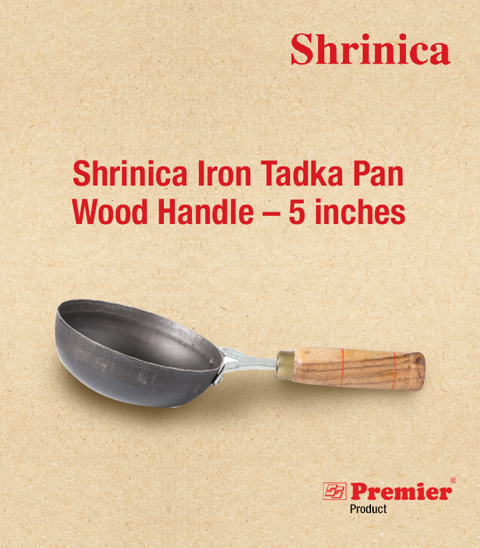 Shrinica Iron Tadka Pan - Wood Handle - 5 Inch