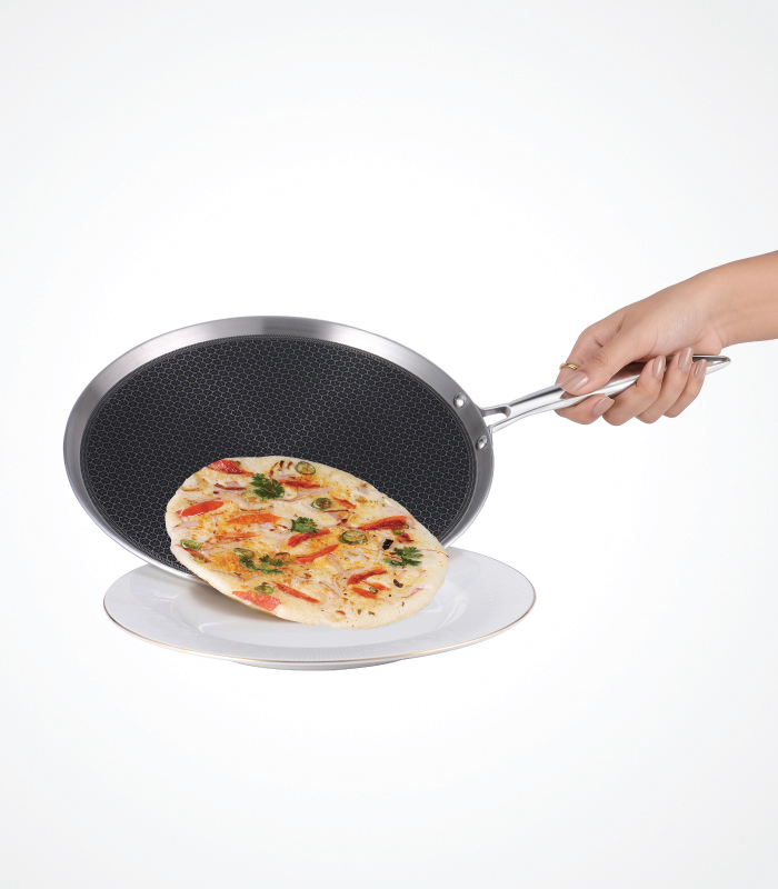 SS Premier Honeycomb Triply Stainless Steel  Dosa Tawa 31cm (1100ml)