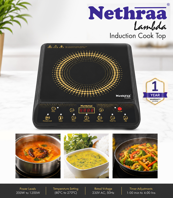 Nethraa Lambda Induction Cook Top 230v/1200w Nic9791