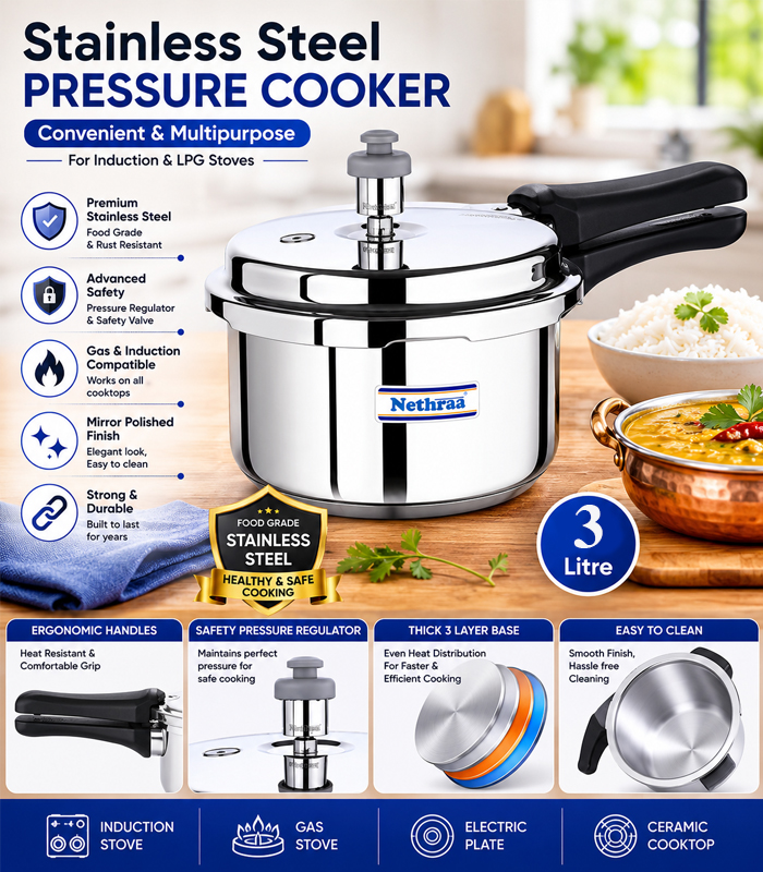Nethraa Stainless Steel Pc 3 Ltr