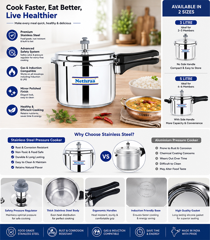 Nethraa Stainless Steel Pc 3 Ltr