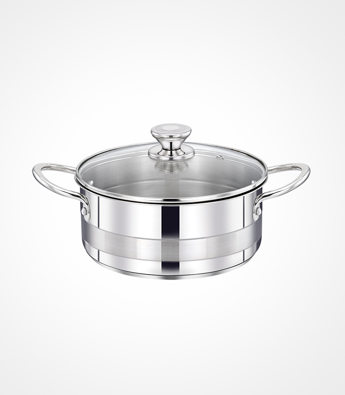 Nethraa Stainless Steel Stewpan With Glass Lid 20cm