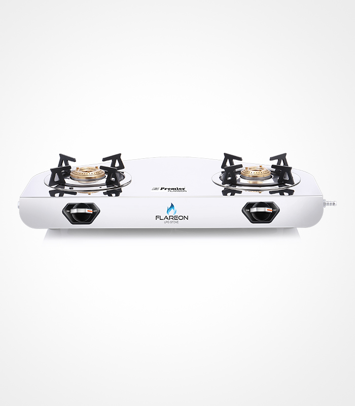 SS Premier Flareon Stainless Steel Lpg Gas Stove – 2 Burner, Super Mirror Finish, Sturdy & Elegant Design