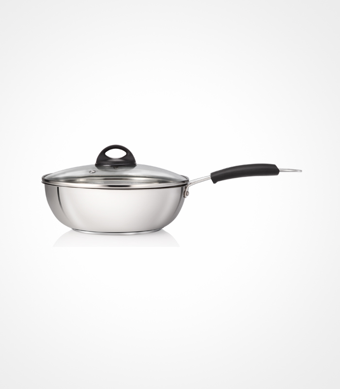 SS Premier Stainless Steel Sandwich Bottom Kadai With Glass Lid 22 Cm