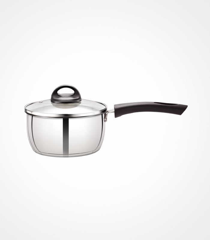 SS Premier Stainless Steel Sauce Pan With Induction Bottom With Glass Lid 16 Cm