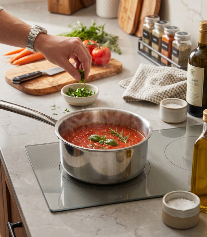 SS Premier Tri-ply Baby Series Sauce Pan  12cm