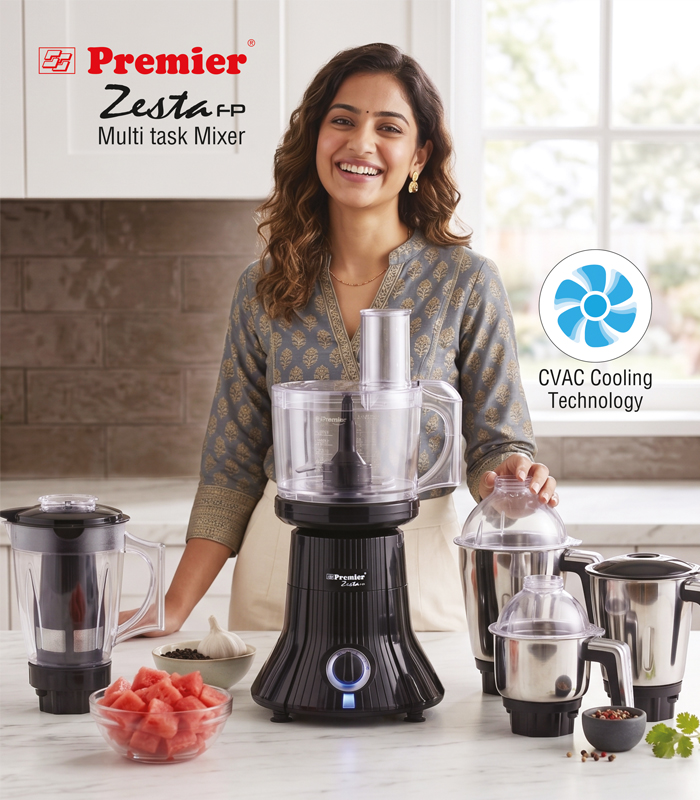 SS Premier Zesta Fp Mixer Grinder 230v/750w Black Mg5186 ( Multi Task Mixie )