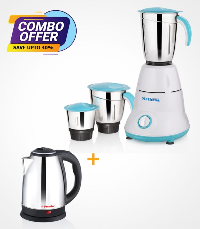 Nethraa Supreme Mixer Grinder +  Electric Kettle Hydra Combo